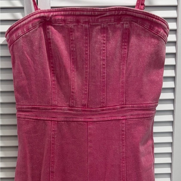 Vici Vibrant Pink Denim Jumpsuit - Picture 9 of 10